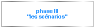 Zone de Texte: phase III
"les scnarios"